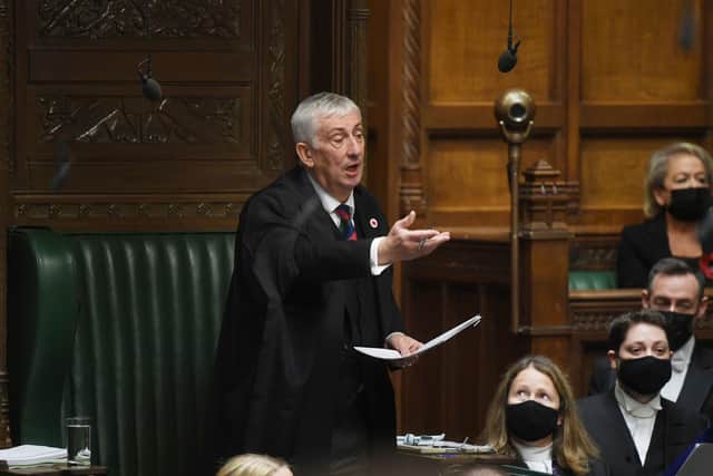 Speaker Sir Lindsay Hoyle during Prime Minister's Questions at the House of Commons