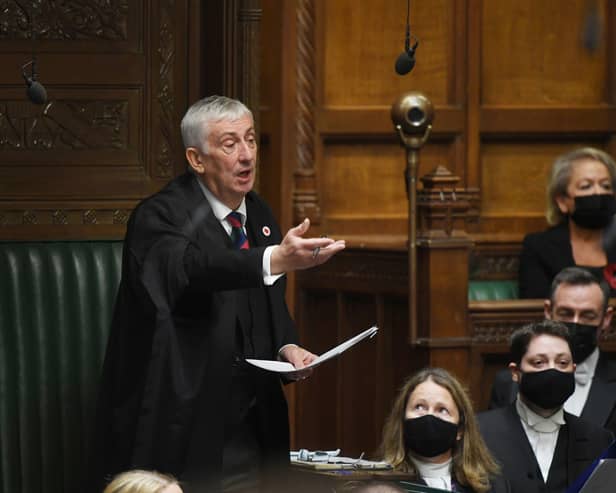 Speaker Sir Lindsay Hoyle during Prime Minister's Questions at the House of Commons