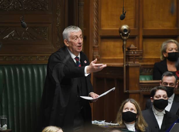 Speaker Sir Lindsay Hoyle during Prime Minister's Questions at the House of Commons