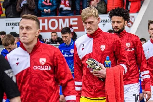 Morecambe keeper Ryan Schofield picked up a groin injury in midweek Picture: Morecambe FC
