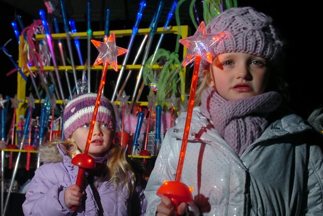 Poppy and Amy Diggle from Garstang enjoy the fun at the Garstang Bonfire