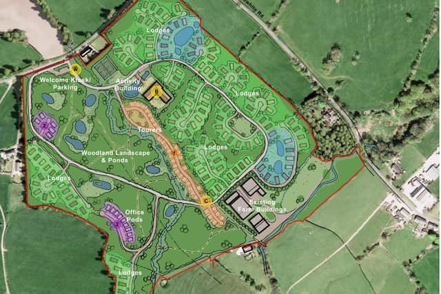 Plans for the layout of the holiday village.