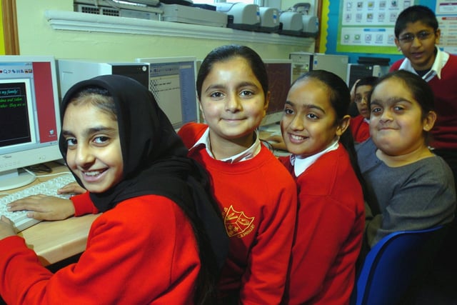 Fun in the computer suite at St. Matthew's Primary School, Preston