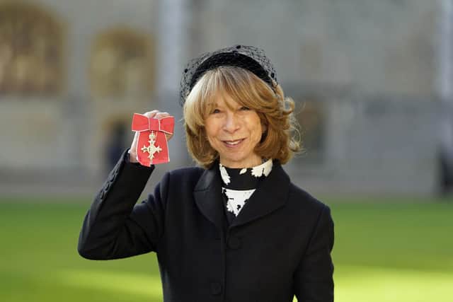 Actress Helen Worth after being made a Member of the Order of the British Empire by the Prince of Wales during an investiture ceremony at Windsor Castle, Berkshire. Picture date: Tuesday January 24, 2023. PA Photo. See PA story ROYAL Investiture. Photo credit should read: Andrew Matthews/PA Wire