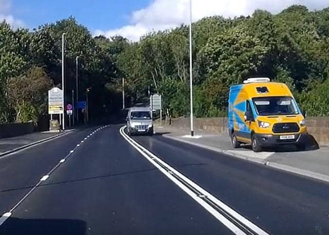 The speed camera van appeared on the bottom of the hill in Brockholes Brow on the first day the road reopened after a 5 week closure