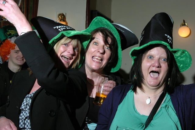 Ann O'Grady, Bernadette Nelson and Noreen O'Neil in full spirits at the Unicorn St Patrick's Day event in 2010