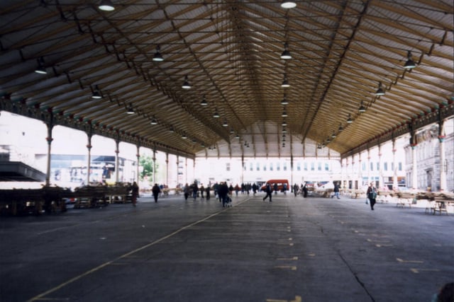 A deserted Covered Market at Preston - how it looked when all the stalls were packed away