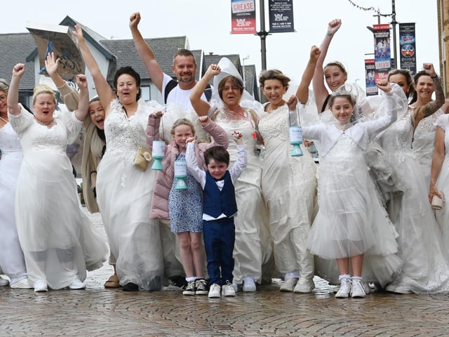 The annual Wedding Walk, raising funds for Trinity Hospice.