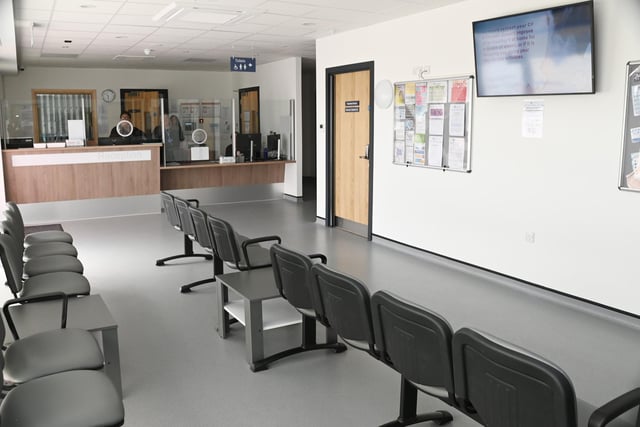 The reception and patient waiting area