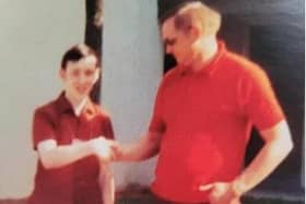 Dermot Gethings with US astronaut Neil Armstrong in 1972
