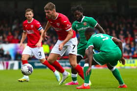 Tom Bloxham missed an early chance as Morecambe were beaten at Mansfield Town Picture: Jack Taylor