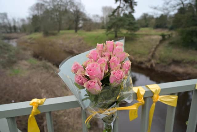 Flowers left by the River Wyre