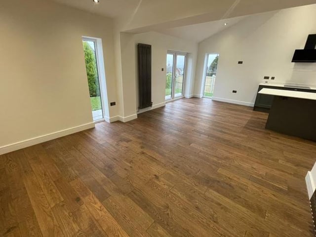 This image shows the large living area that is part of the open plan. A blank canvas for you to work on and add your personal touches.