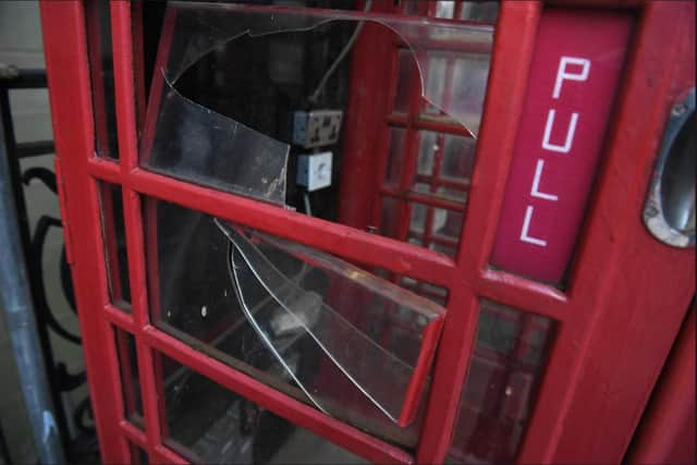 Vandals have smashed many of the windows.