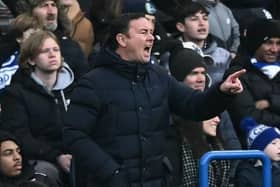 Morecambe manager Derek Adams spoke at a press conference on Thursday Picture: Ben Stansall/AFP via Getty Images