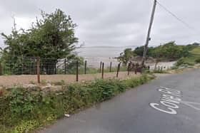 Cove Road beach, Silverdale, where human bones were discovered at the weekend.