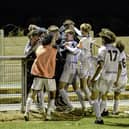 AFC Fylde celebrate their goal (photo: Steve Mclellan/AFC@SPM)