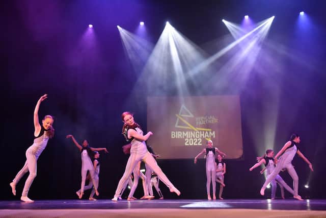 Youngsters from Sherwood Primary School on stage at Blackpool Winter Gardens to win the SPAR Lancashire School Games Dance Finals primary school category