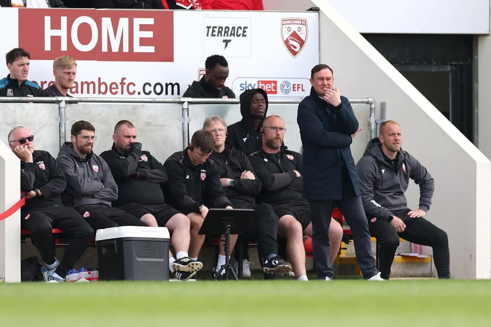 Derek Adams wants to know Morecambe's plans for next season Photo: Jan Kruger/Getty Images
