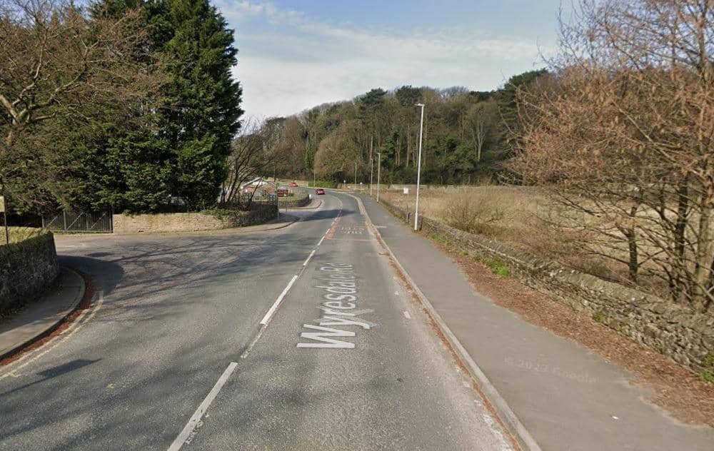 Police closed Wyresdale Road in Lancaster after a car crashed into a wall.