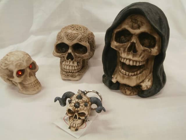This collection of skull themed ‘Memento Mori’ (reminders of our mortality), along with other Halloween horrors are currently haunting the centre
