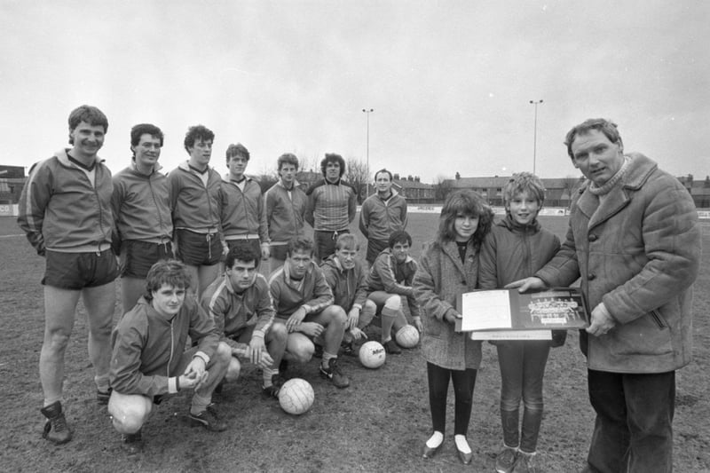 Soccer mad schoolgirls Alison O'Donnell and Julie Norris got a first class reply to their letter to a local football club. The 11-year-old pupils from the Seven Stars Junior School in Chorley wrote to their favourite team (after Manchester United) Leyland Motors asking for pictures of the players. The club did better than that. They invited the girls down to Thurston Road where chairman Kevin Kirkby presented them with a colour photo of the Motors team before their match against Stalybridge Celtic