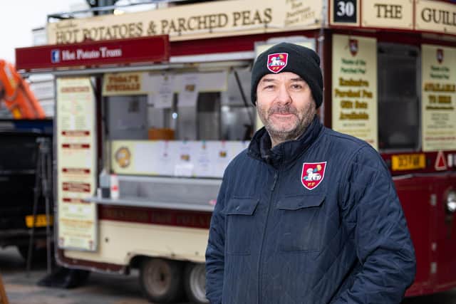 Tony Nelson, owner of the Hot Potato Tram in Preston which has moved to the front of the market on Tuesdays and Thursdays