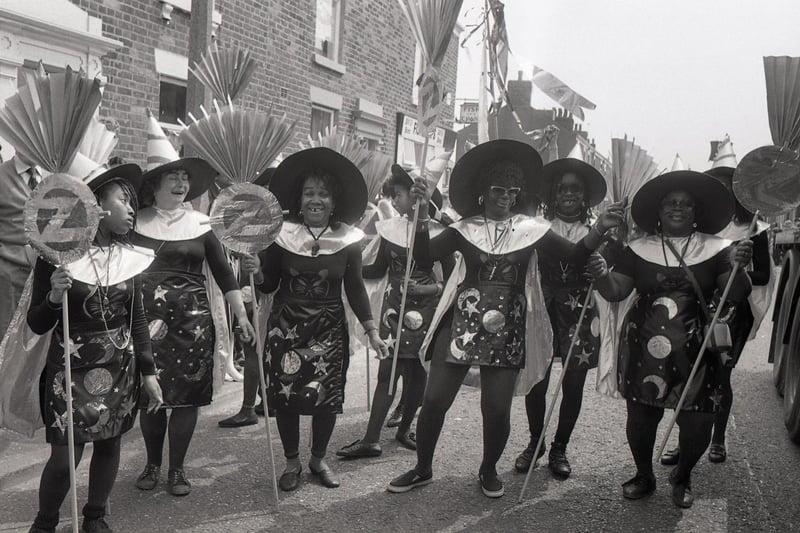 The pulsating beat of the calypso helped to put Preston in party mood during the late Spring Bank Holiday. And these girls gathered in colourful costume to parade in the 11th West Indian-style carnival at Ribbleton and Deepdale