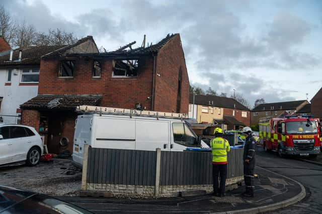 The fire ravaged home at Greenwood, Clayton Green.