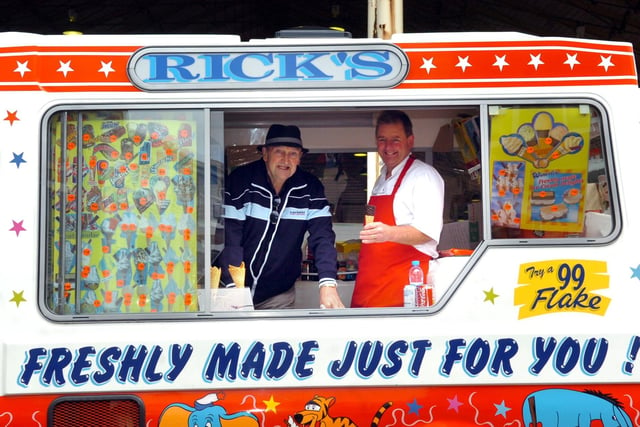 Rick Post from Post's ice cream van with dad Eric Post on parked up their usual spot outside Preston market