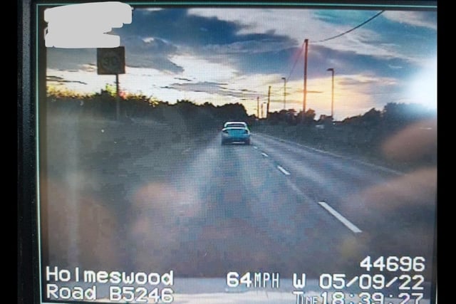After numerous community concerns regarding speeding along Holmeswood Road, Rufford, patrols were dispatched to the area on Monday.
Numerous drivers were dealt with, but this car was travelling at more than 60mph in 30mph. 
The driver was dealt with for the offence.