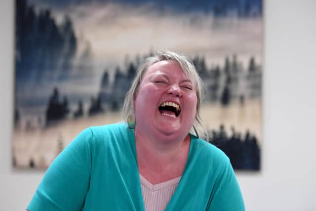 Gerry Kerfoot, 54, from Chorley, leading a laughter yoga workshop at The Garden Studio in Chorley
