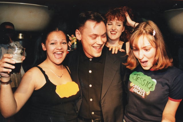 Lumps of lard, yards of black pudding and pounds of tripe played a major part in the re-opening of a Preston night spot. They were all ingredients in "How Disgusting Can You Get?" - a competition hosted by television's bad boy Terry Christian. He is pictured here in full swing with Sabine Wilson, Sally Garvey and Jessica Taylor