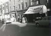 Lune Street, Preston 1960
East side of Lune Street looking north, showing Molyneux butcher's shop. Above the Star Bargain Shop are the former print works of Mather Brothers.

