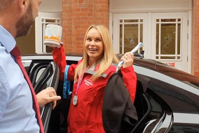 Amanda Holden with her Blackpool mug and rock to take home. Credit: Lucinda Herbert