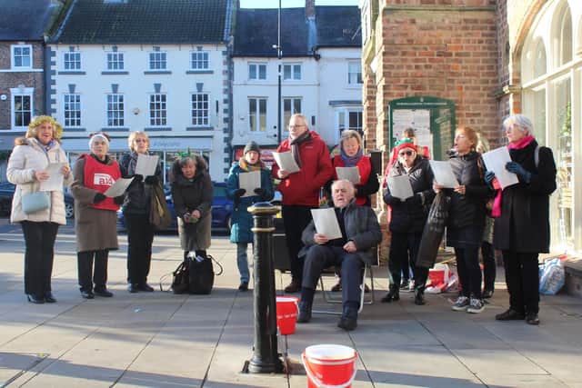 Northallerton Christian Aid Group carol singing.