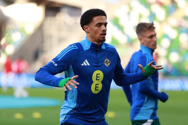 Jamal Lewis training with Northern Ireland in 2024