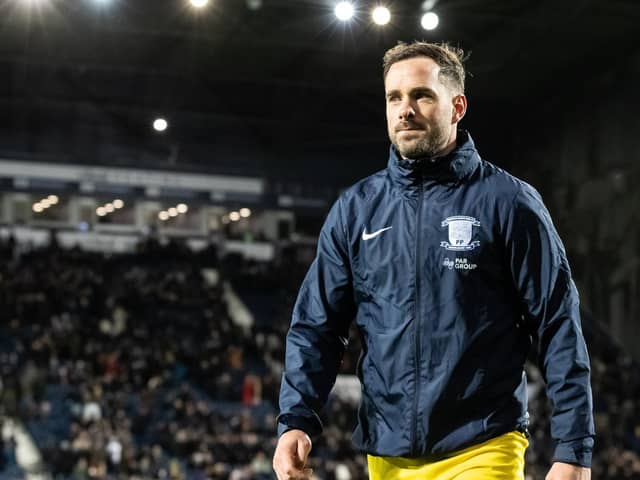 Preston North End's Greg Cunningham looks on