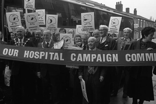 These campaigners turned out in force to raise their voices over the future of hospital development in Chorley