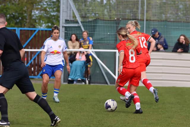 Megan Parker on the ball for Chorley (Mike Worthington, 2025)