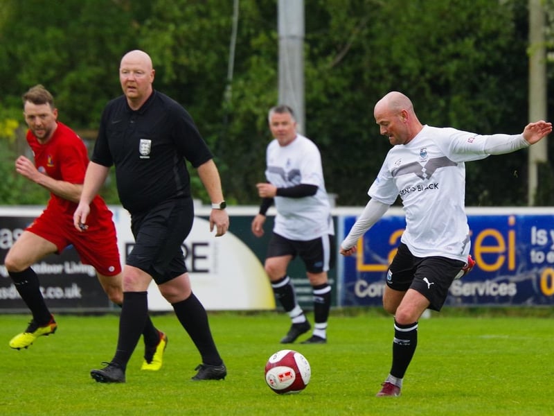 Bamber Bridge manager Jamie Milligan on the ball