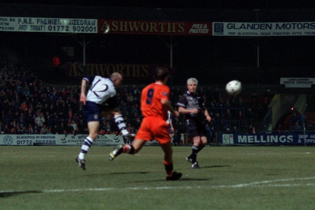 Gary Bennett, described as 'goals on leg's by PNE manager Gary Peters, came off the bench to score twice in a 3-0 win over Blackpool in December 1996