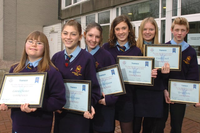 Archbishop Temple High School was well represented at the Young Citizens Awards. Pictured (from left) with their awards are: Laura Chester, Natalie Jacques, Rachael Parkinson, Becca Oates, Estelle Cooch, and George Clarke