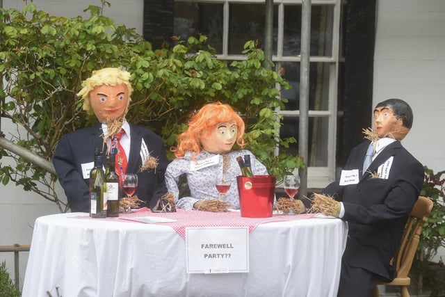 The Prime Minister makes an appearance at Wray Scarecrow Festival.