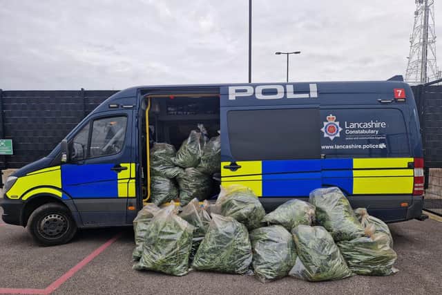 Police said their investigation into the cannabis farm was ongoing (Credit: Lancashire Police)