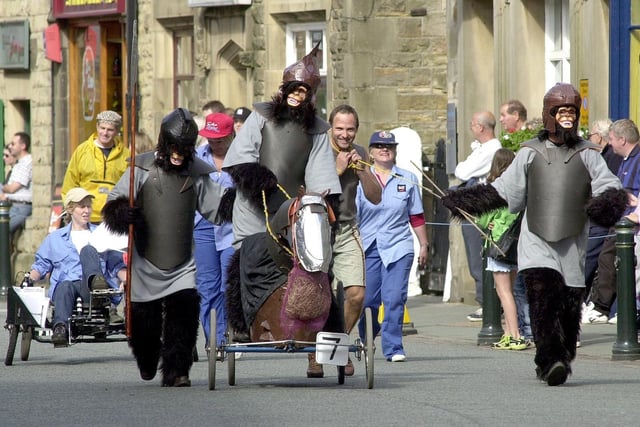 The Edmund Wallbank team from Bay Horse lead the fancy dress at the Garstang Go Kart Grand Prix