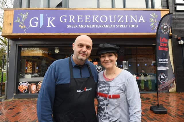 Christina Laporda and Bill Karastergios, the owners of Greekouzina on Friargate.