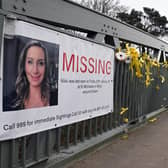 Messages and yellow ribbons on the bridge over the River Wyre at St Michael's.