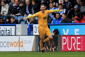 Aiden McGeady celebrates scoring against Huddersfield Town for PNE