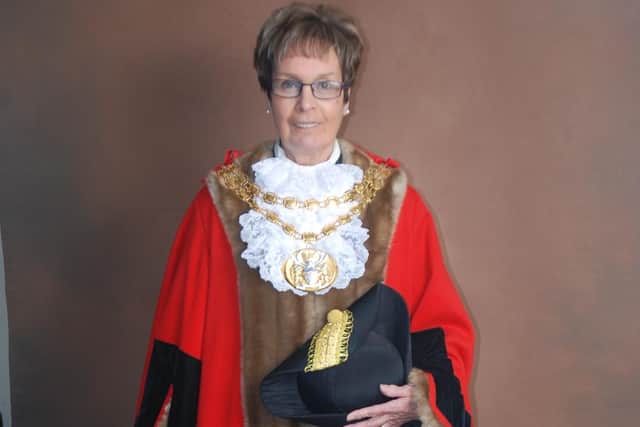 Dorothy with her Mayoral gown and chain